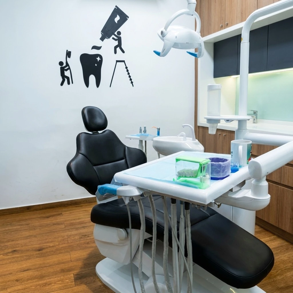 Dentist treating patient